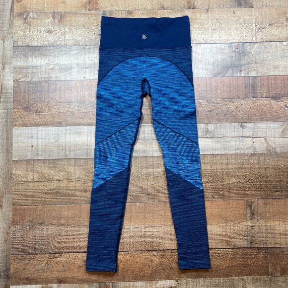 Athleta Blue Verigated Leggings size Small - Picture 2 of 4